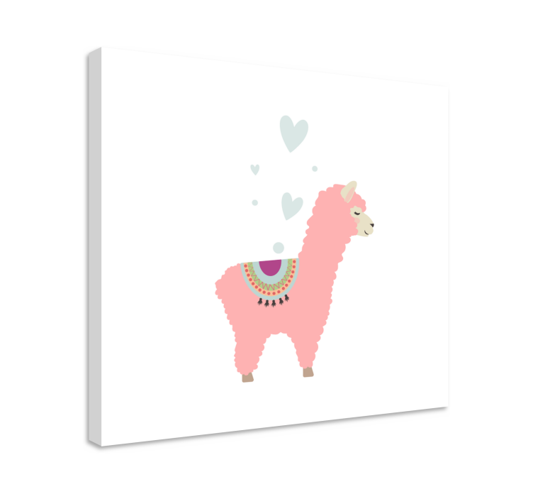 Pink lama pattern bedroom wall prints - TenStickers
