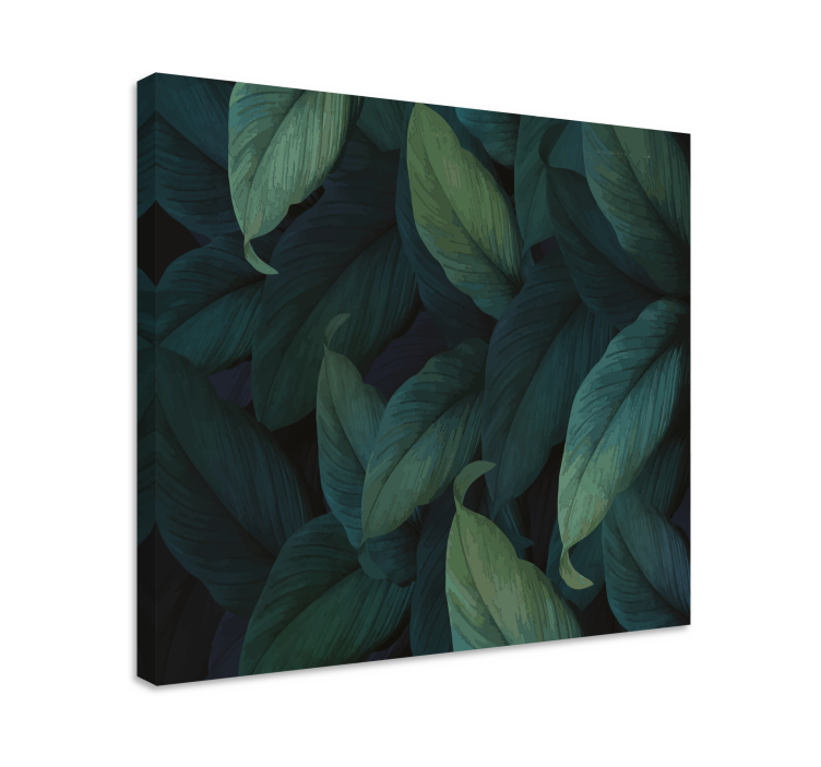 Flowers canvas lush greenery leaves artwork - TenStickers