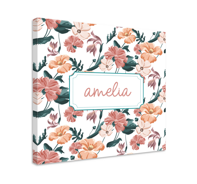 Beautiful pastel flowers pattern canvas - TenStickers