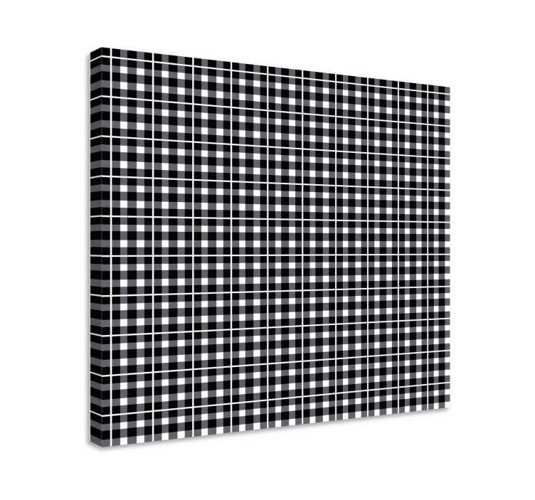 Geometric canvas in black and white grid - TenStickers