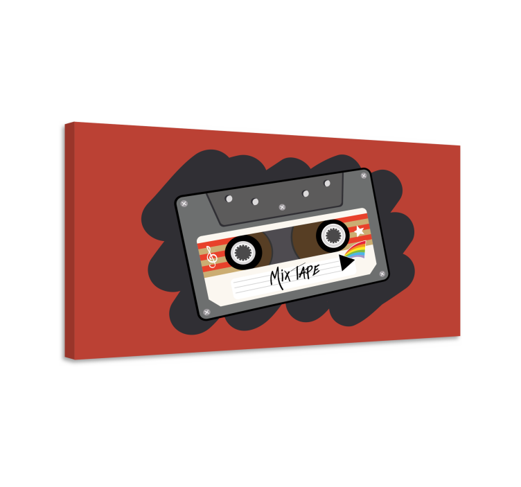 Mix Tape Cassette 80's retro canvas - TenStickers