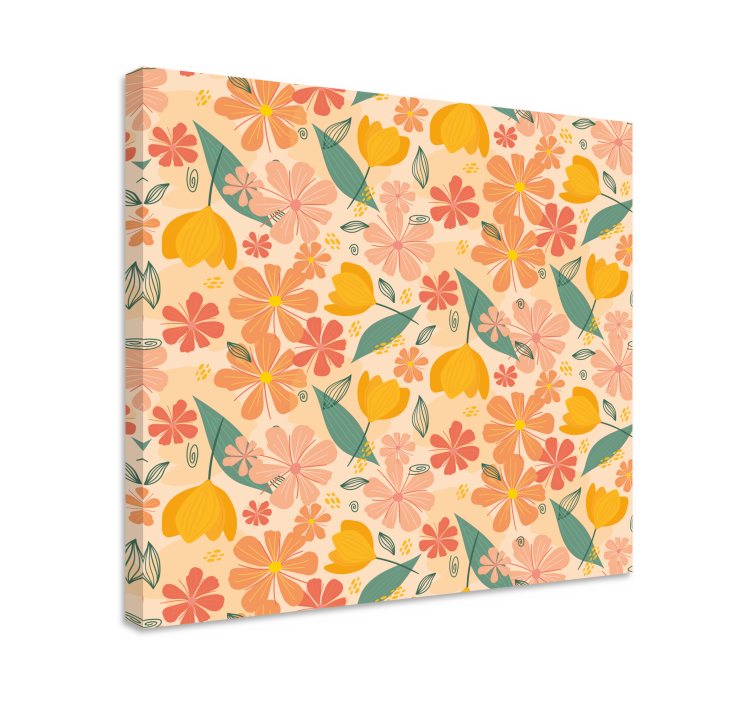 Flowers canvas botanical inspired design - TenStickers