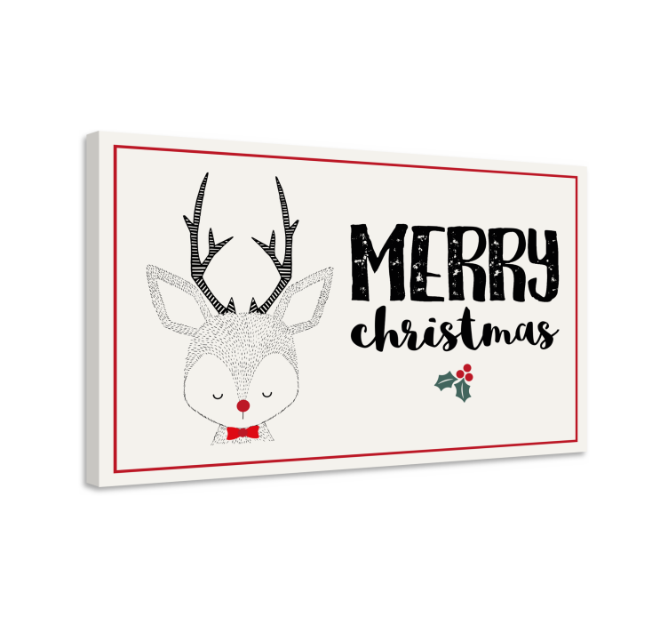Stag canvas merry christmas stag - TenStickers