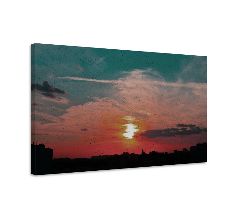 Landscape canvas twilight urban skyline - TenStickers