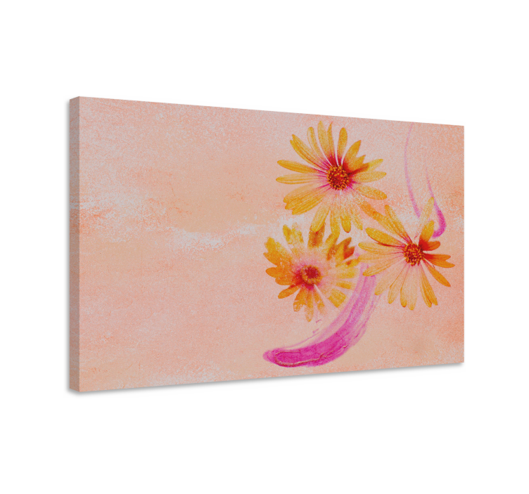Hand painted floral background canvas art print - TenStickers