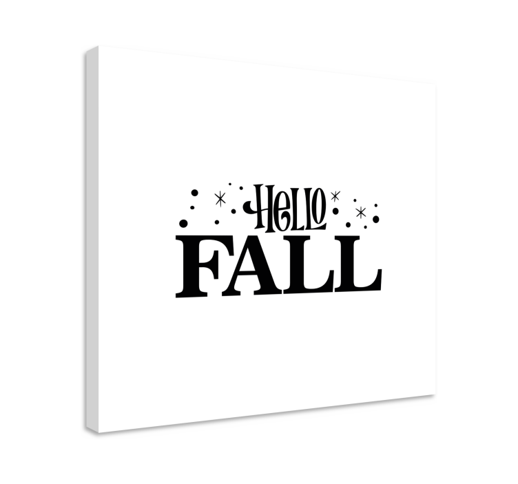 Hello Fall lettering design quote canvas - TenStickers