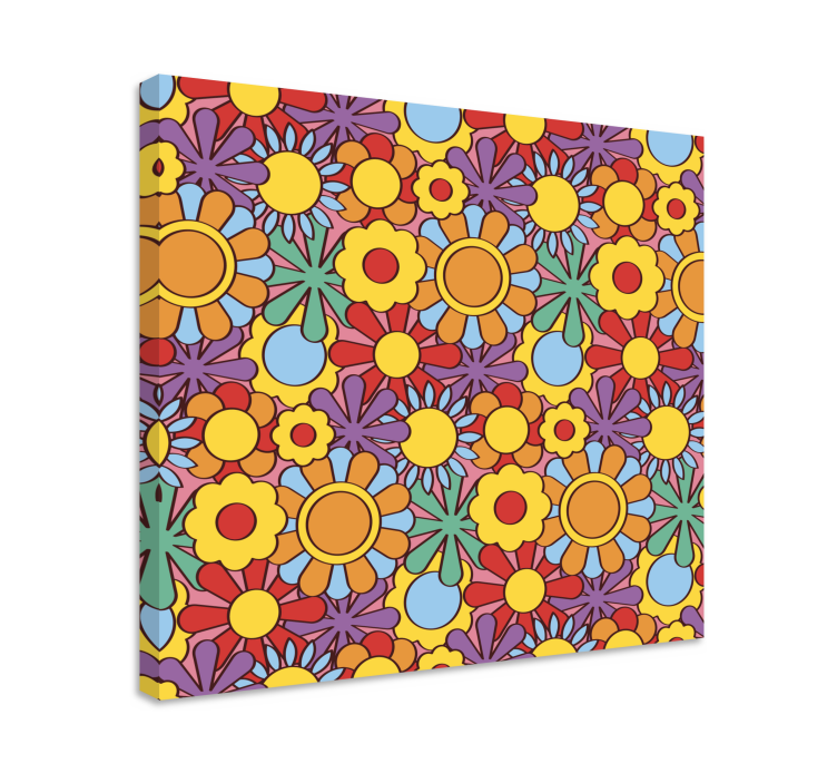 Colorful flowers with purple background canvas - TenStickers