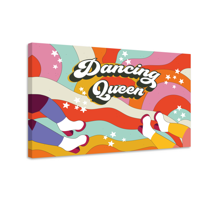 Dancing queen pink background retro canvas - TenStickers
