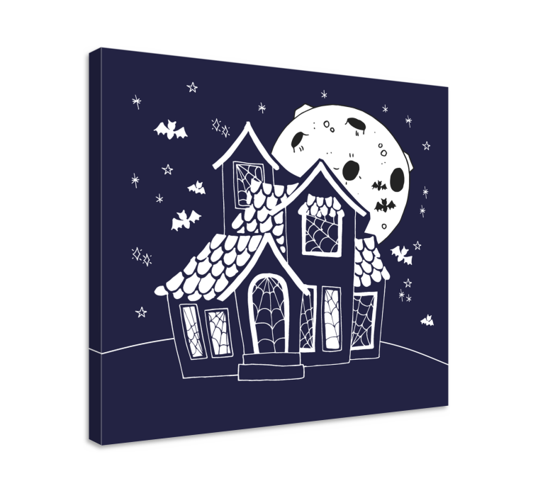 Landscape canvas haunted house silhouette - TenStickers