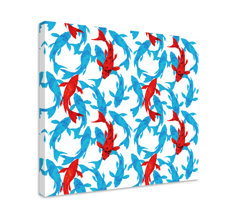 Modern canvas art colorful fish illustration - TenStickers