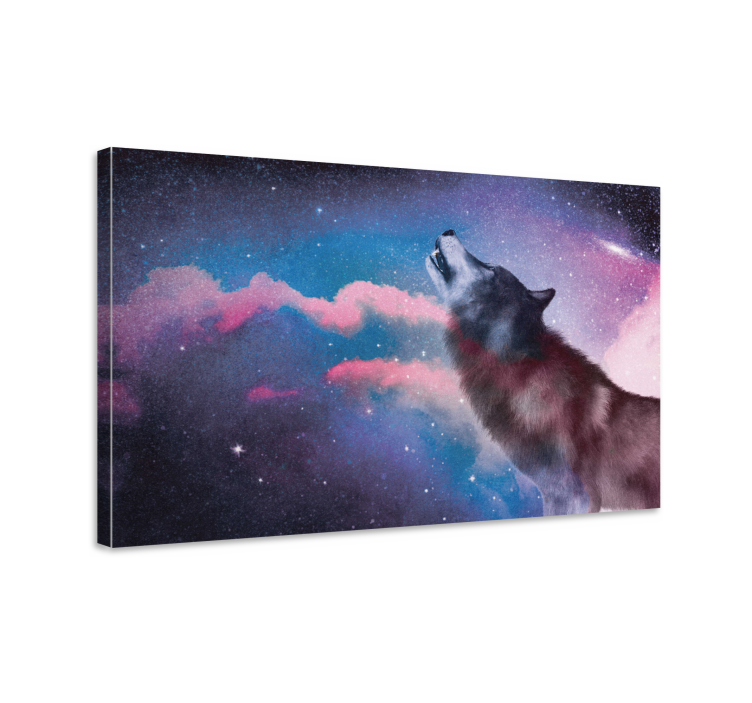 White wolf howling at the stars modern canvas - TenStickers