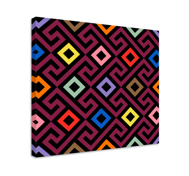 Colorful labyrinth pattern  nordic canvas prints - TenStickers
