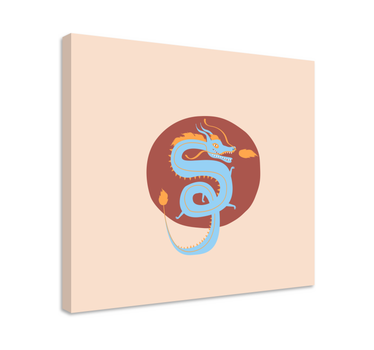 Light blue dragon animal canvas prints - TenStickers