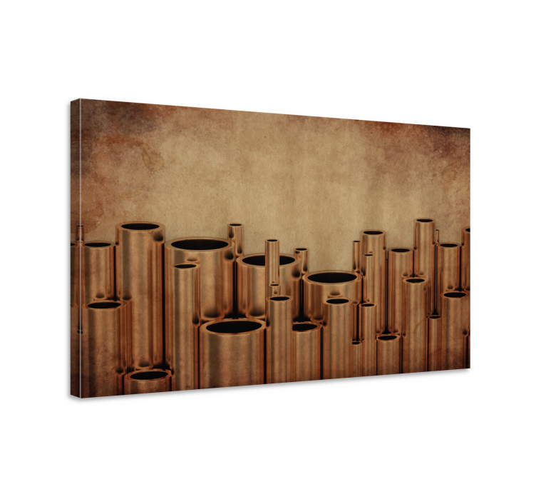 Abstract wall art 1 copper pipe design - TenStickers