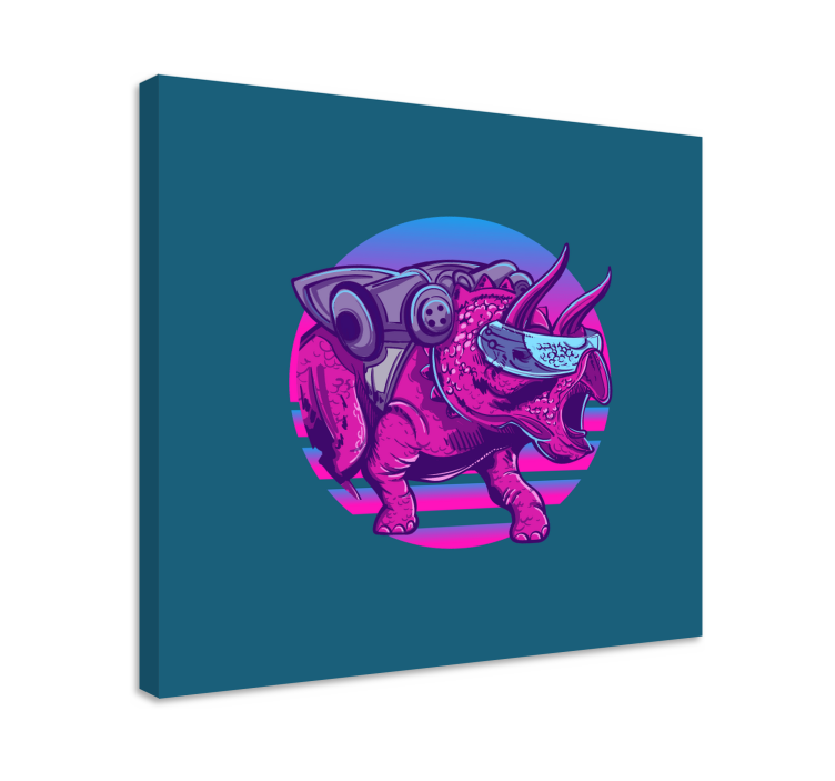 80s style cool dinosaur  retro canvas - TenStickers