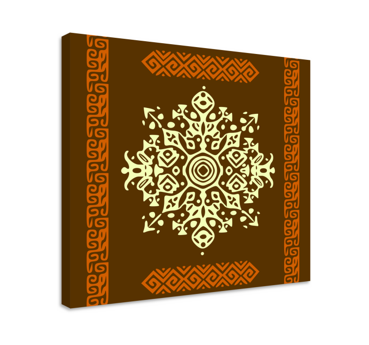 African style brown and yellow abstract canvas - TenStickers