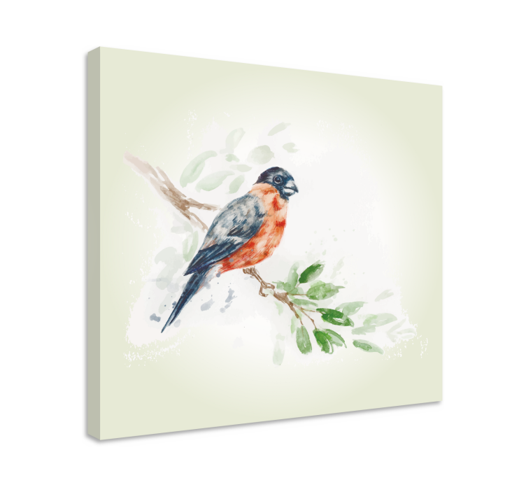 Pastel color painting with bird retro canvas - TenStickers