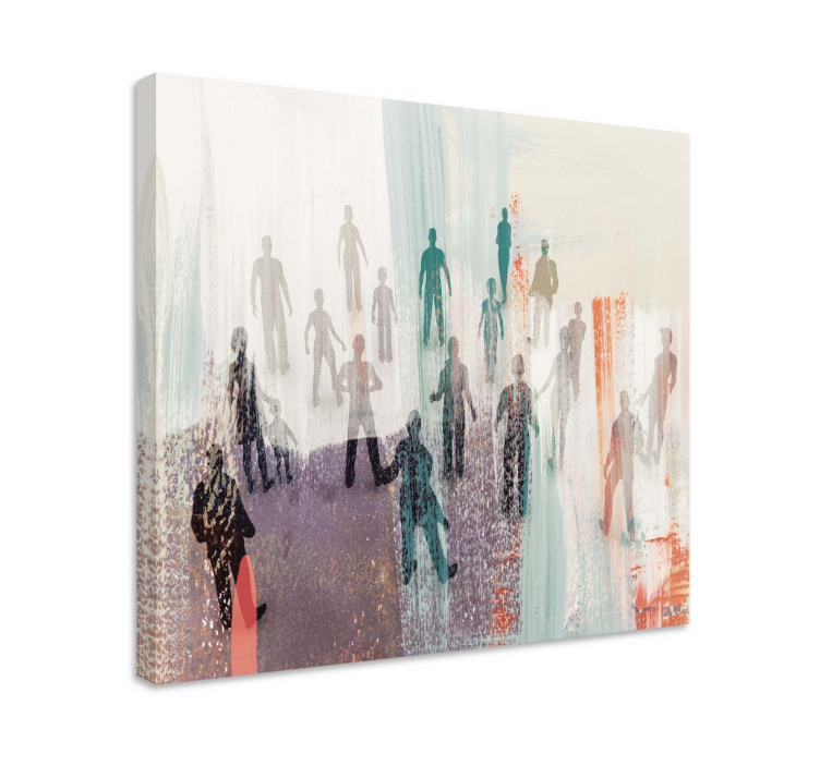 Abstract painting of people retro canvas - TenStickers