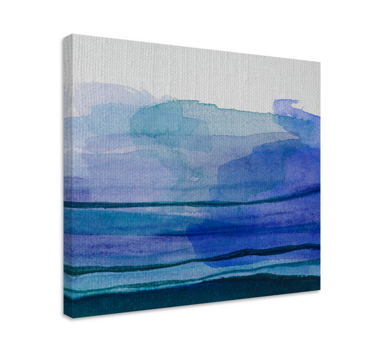 Ombre effect watercolor wave canvas art prints - TenStickers