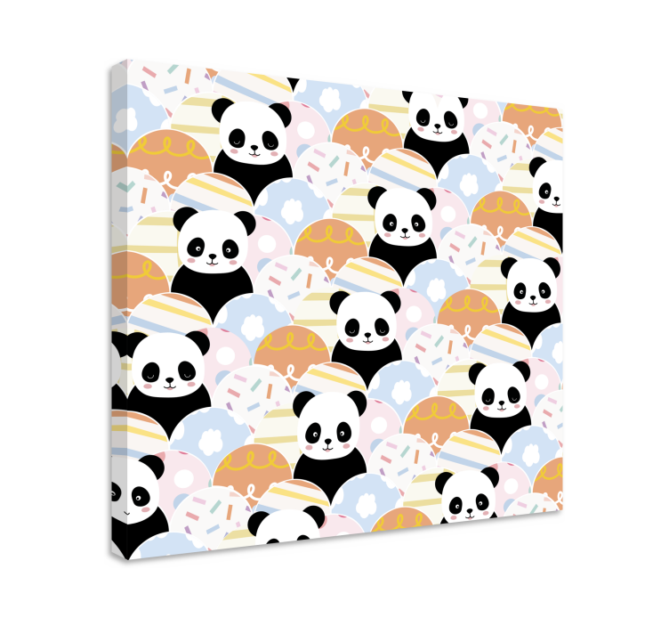 Animal canvas wall art playful panda designs - TenStickers