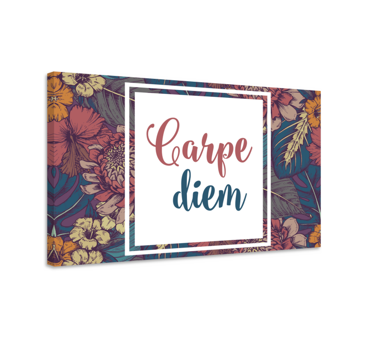 Carpe diem colorful square motivational canvas - TenStickers