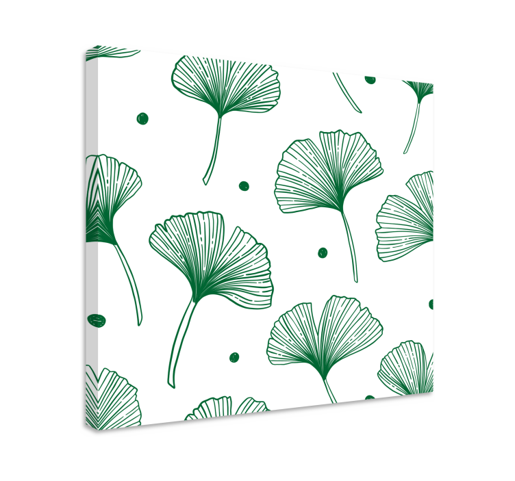 Big Ginkgo Green Leaves modern canvas - TenStickers