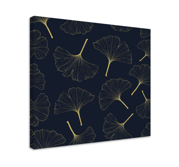 D Golden Ginkgo Leaves modern canvas - TenStickers