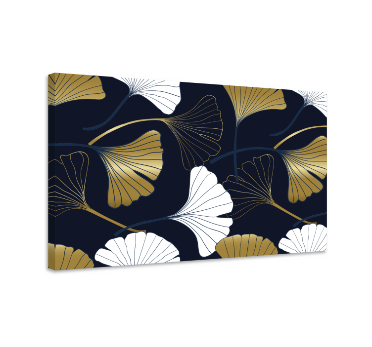 Embossed Ginkgo Leaves modern canvas - TenStickers