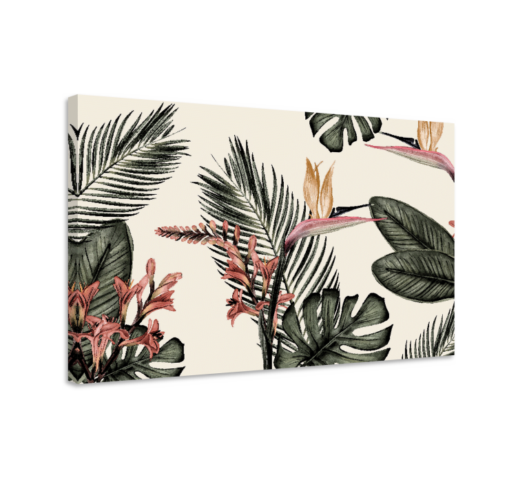 Flowers canvas tropical floral artwork - TenStickers