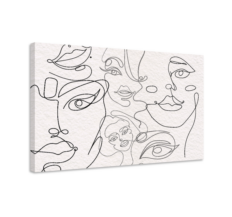 Minimalist faces lineart modern canvas - TenStickers
