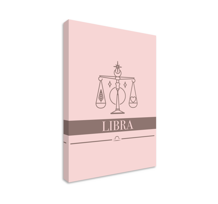 Libra pink zodiac sign canvas for living room - TenStickers