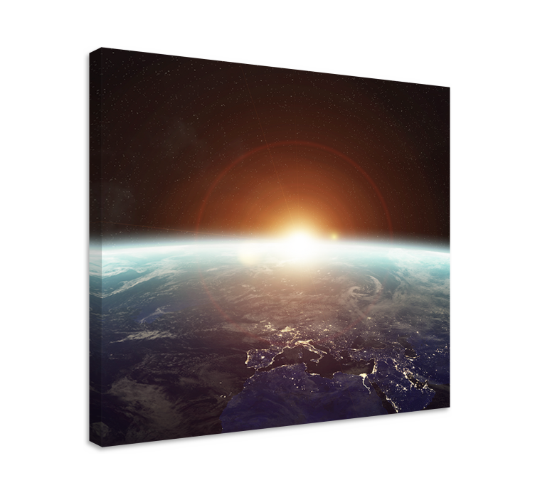 Beautiful golden earth space design canvas - TenStickers