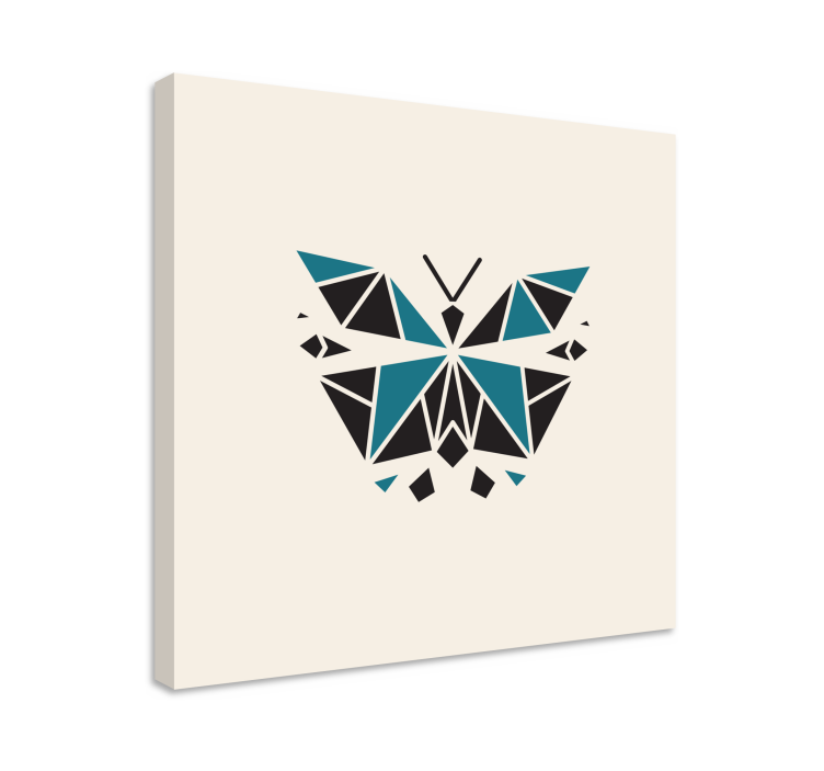 Triangle Polygonal Butterfly geometric canvas - TenStickers