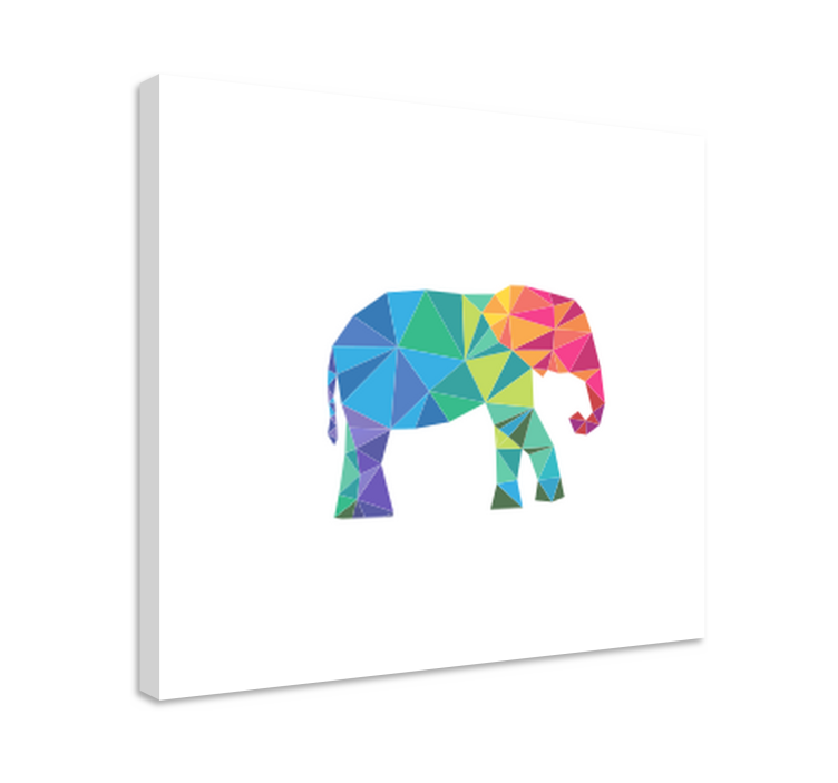 Triangles Geometric Elephant geometric canvas - TenStickers