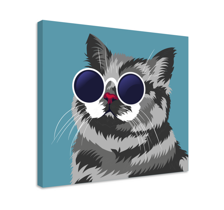 Chic cat portrait cat wall art - TenStickers