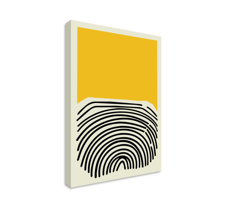 Abstract yellow with black lines modern canvas - TenStickers