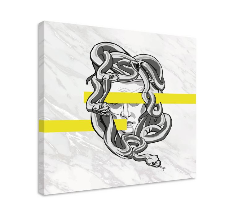 White Medusa with yellow stripes modern canvas - TenStickers