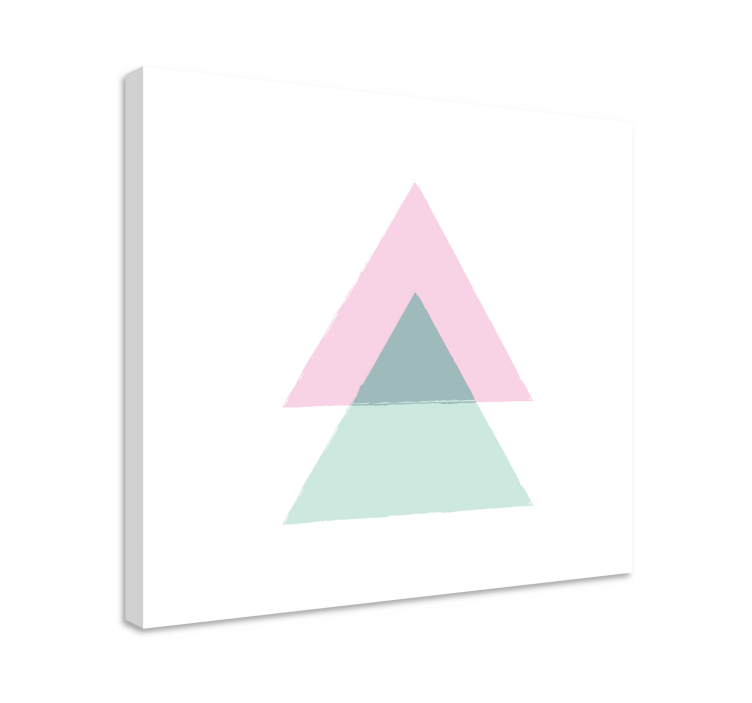 Blue and pink triangles canvas living room - TenStickers