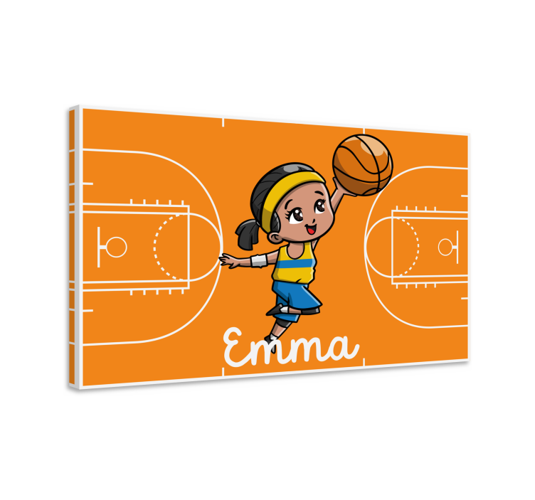 Girl basketball player personalised canvas - TenStickers