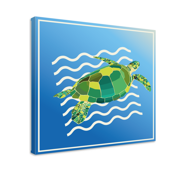 Fish canvas sea turtle swim - TenStickers