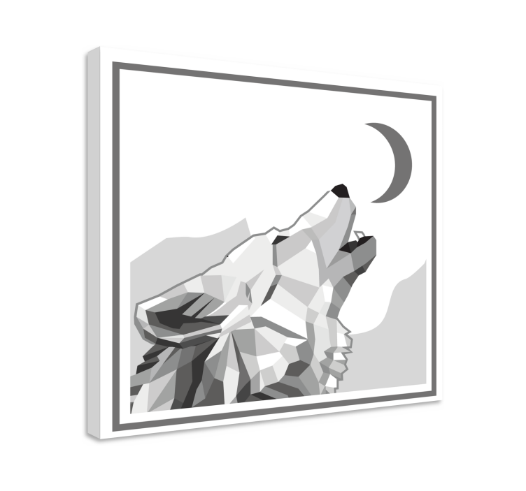 Geometric-animal gray wolf  animal canvas prints - TenStickers