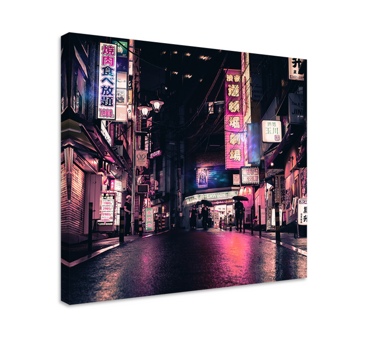 Cityscape wall art neon city streets - TenStickers