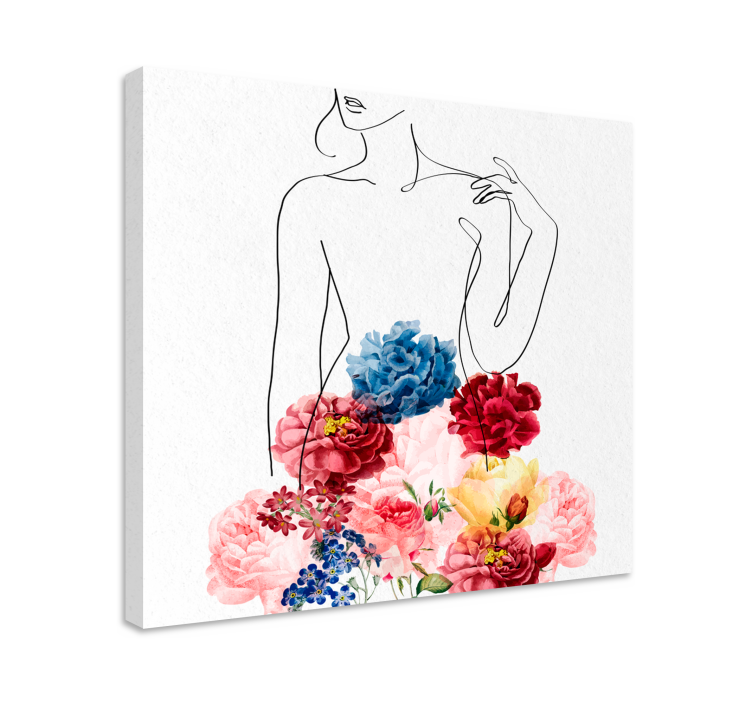 Floral Silhouette Design Flowers  canvas - TenStickers