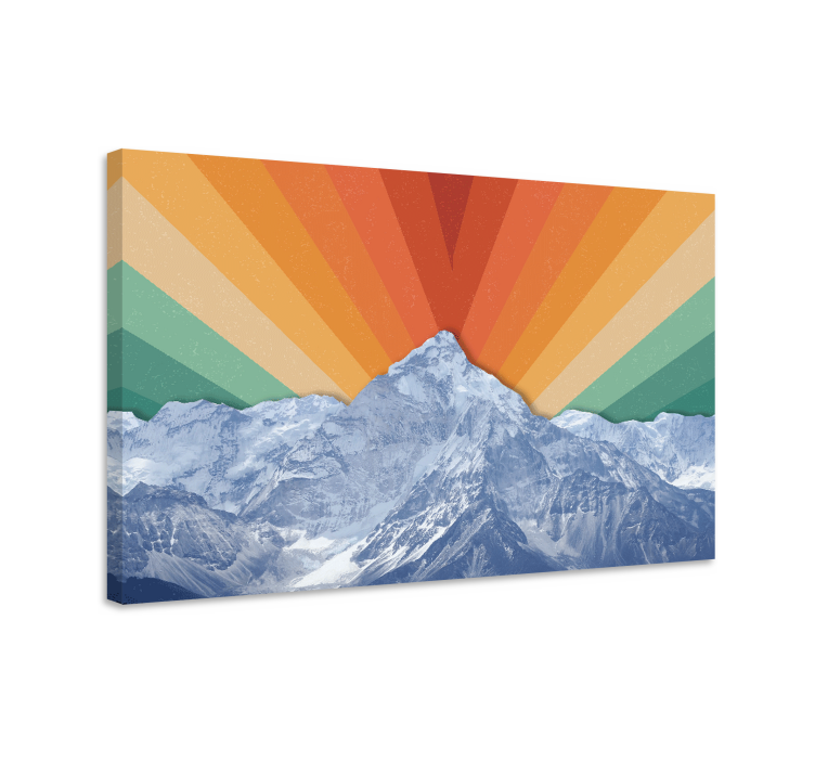 Mountains with "Boho" colors landscape canvas - TenStickers