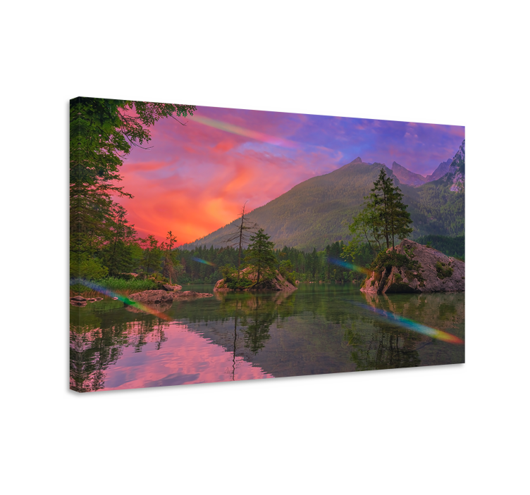Landscape canvas mountain reflection serenity - TenStickers