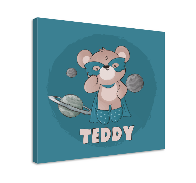 Bear hero personalised canvas - TenStickers