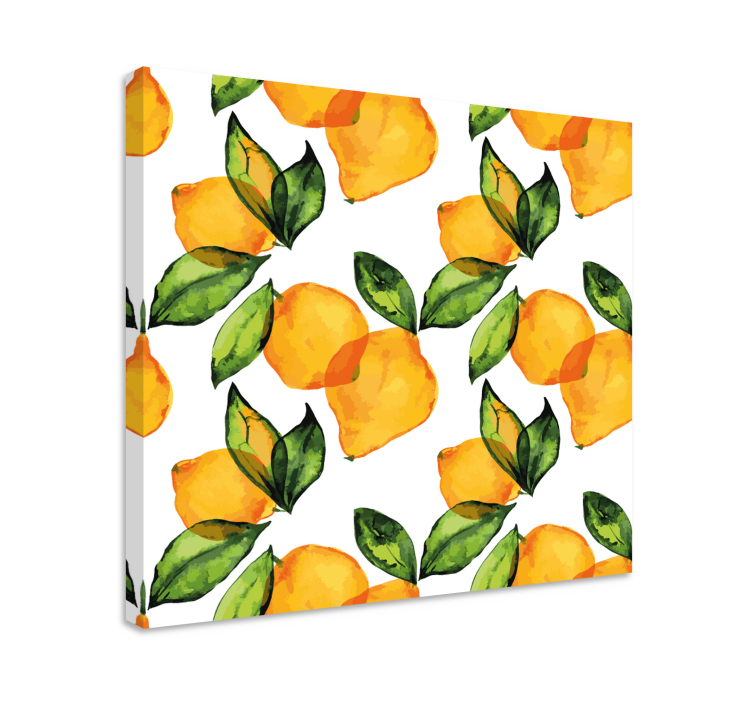 Lemon Mediterranean style flowers  canvas - TenStickers
