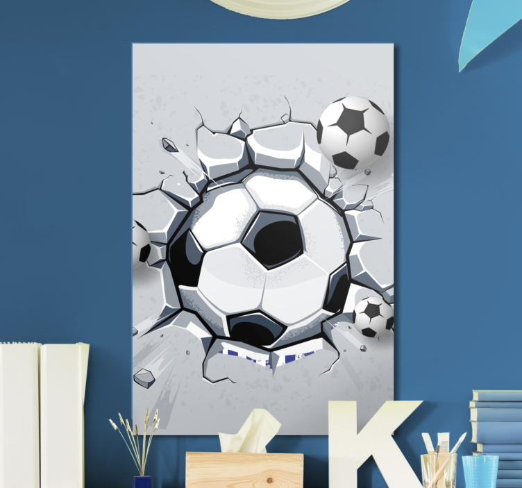 3D soccer balls canvas prints - TenStickers
