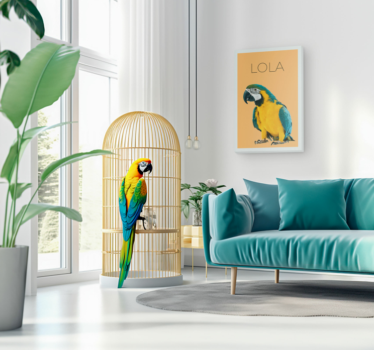 minimalist watercolor pet portrait office canvas art - TenStickers