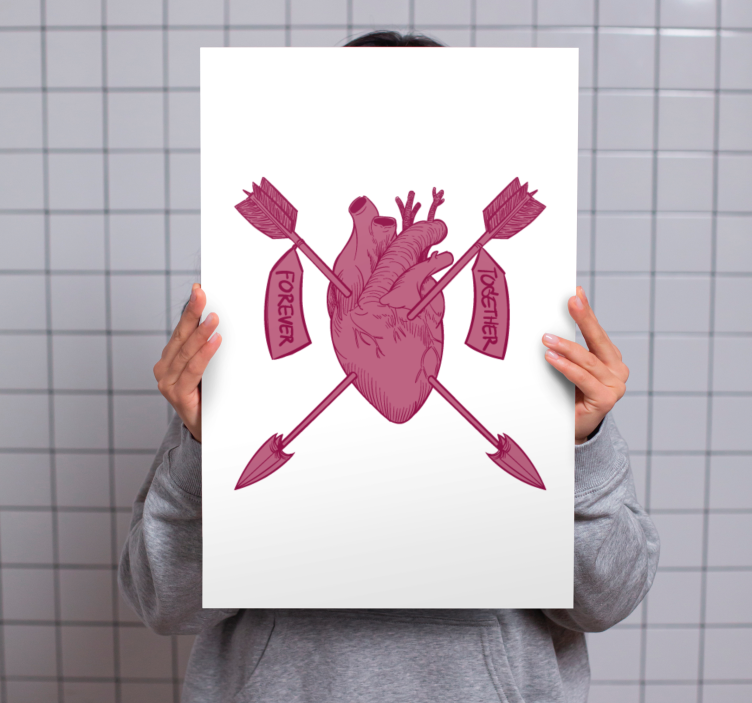 Abc canvas wall art heart and arrows design - TenStickers